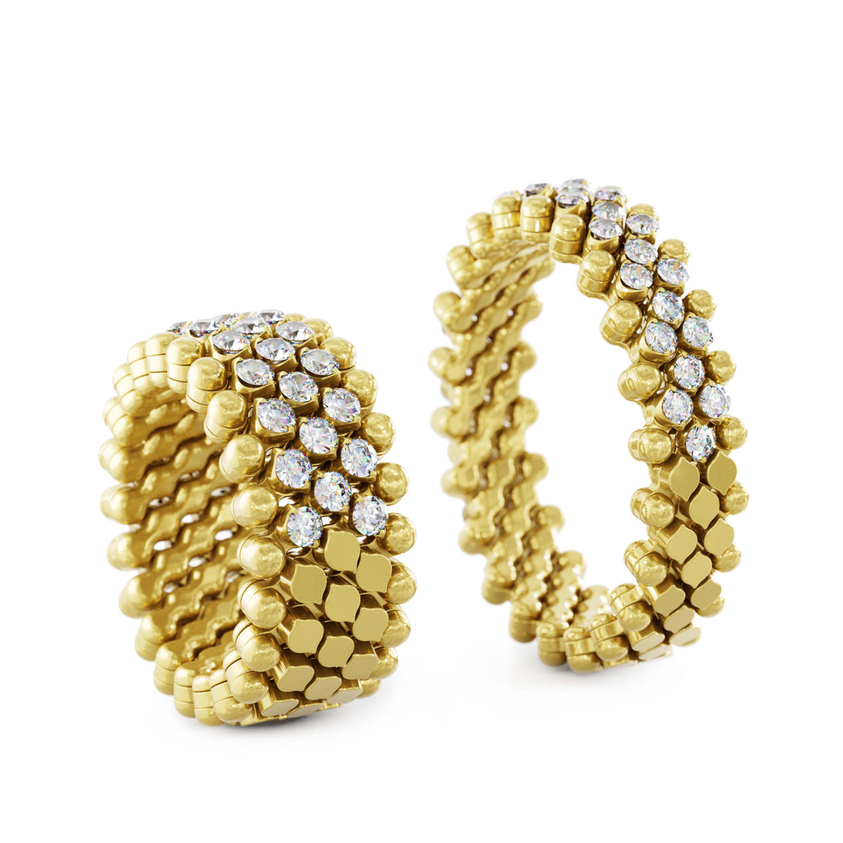 Serafino Consoli Brevetto Multi-Size Ring - RMS 5HM2 YG WD (WD) aus Gelbgold mit Diamant