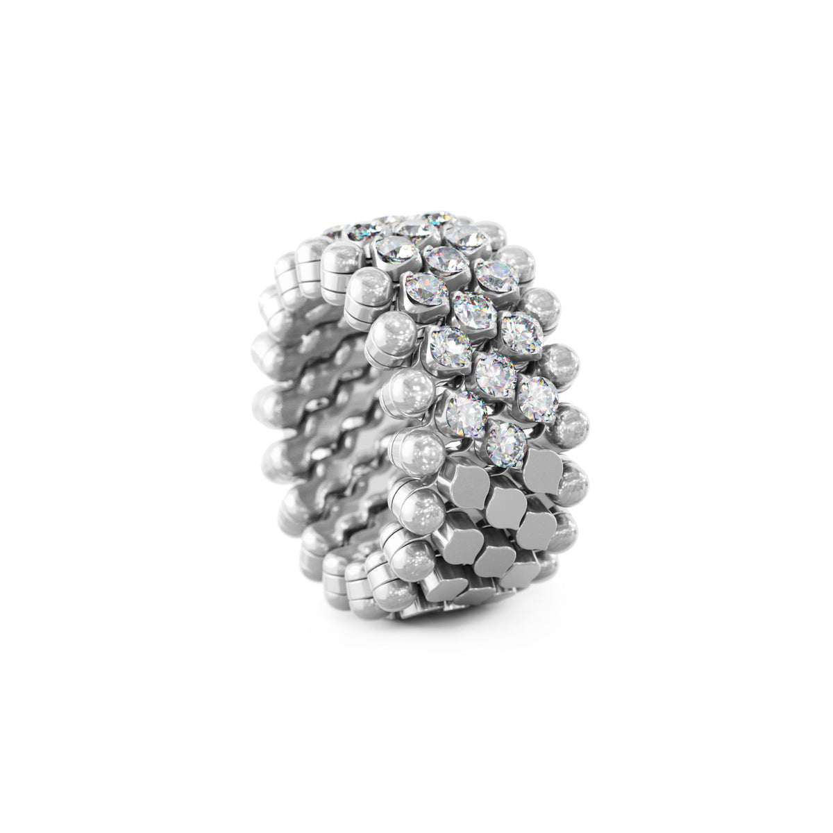 Serafino Consoli Brevetto Multi-Size Ring - RMS 5HM4 WG WD (WD) aus Weißgold mit Diamant