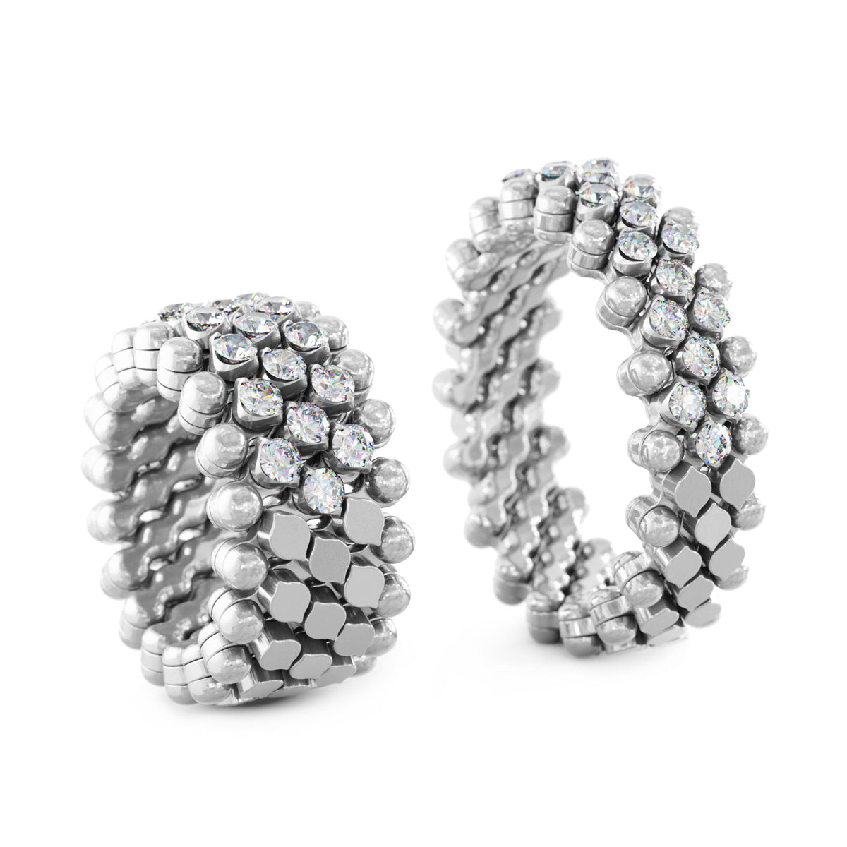 Serafino Consoli Brevetto Multi-Size Ring - RMS 5HM4 WG WD (WD) aus Weißgold mit Diamant