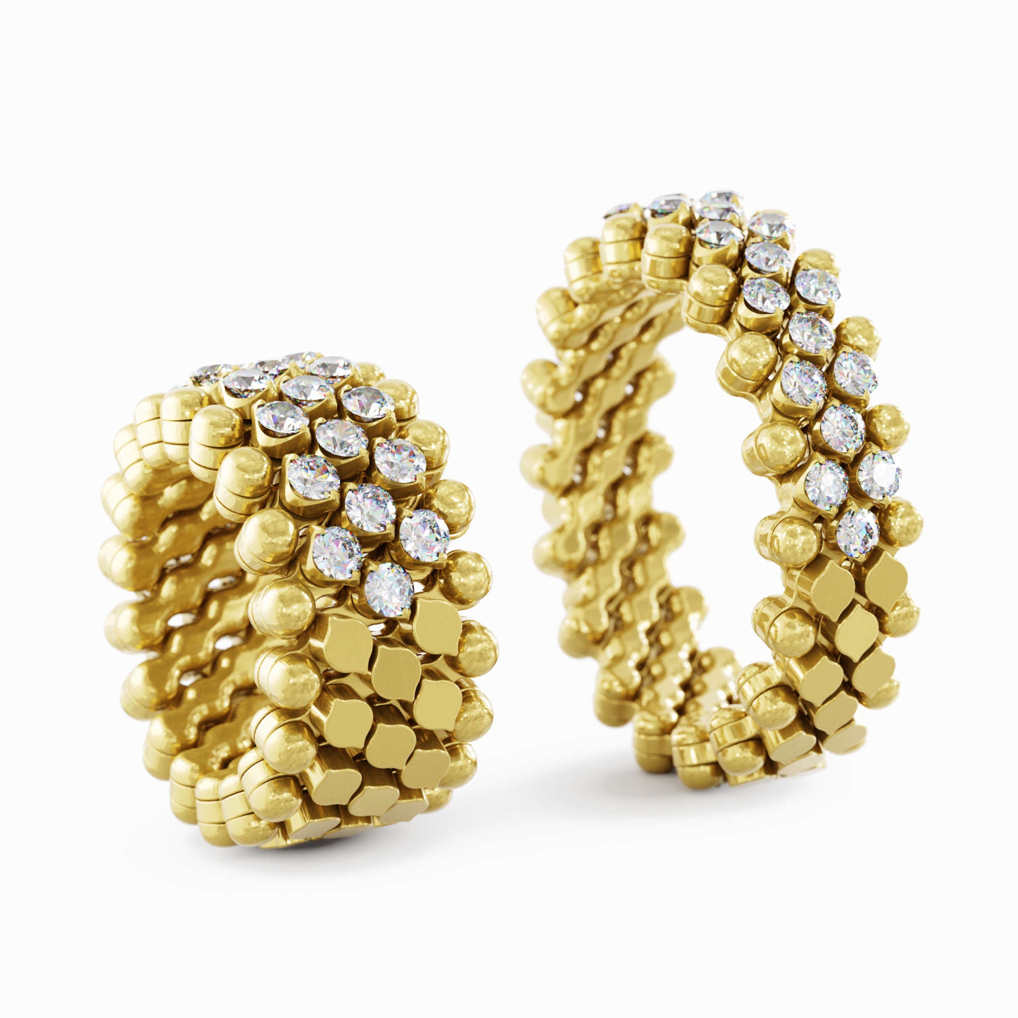 Serafino Consoli Brevetto Multi-Size Ring - RMS 5HM4 YG WD (WD) aus Gelbgold mit Diamant
