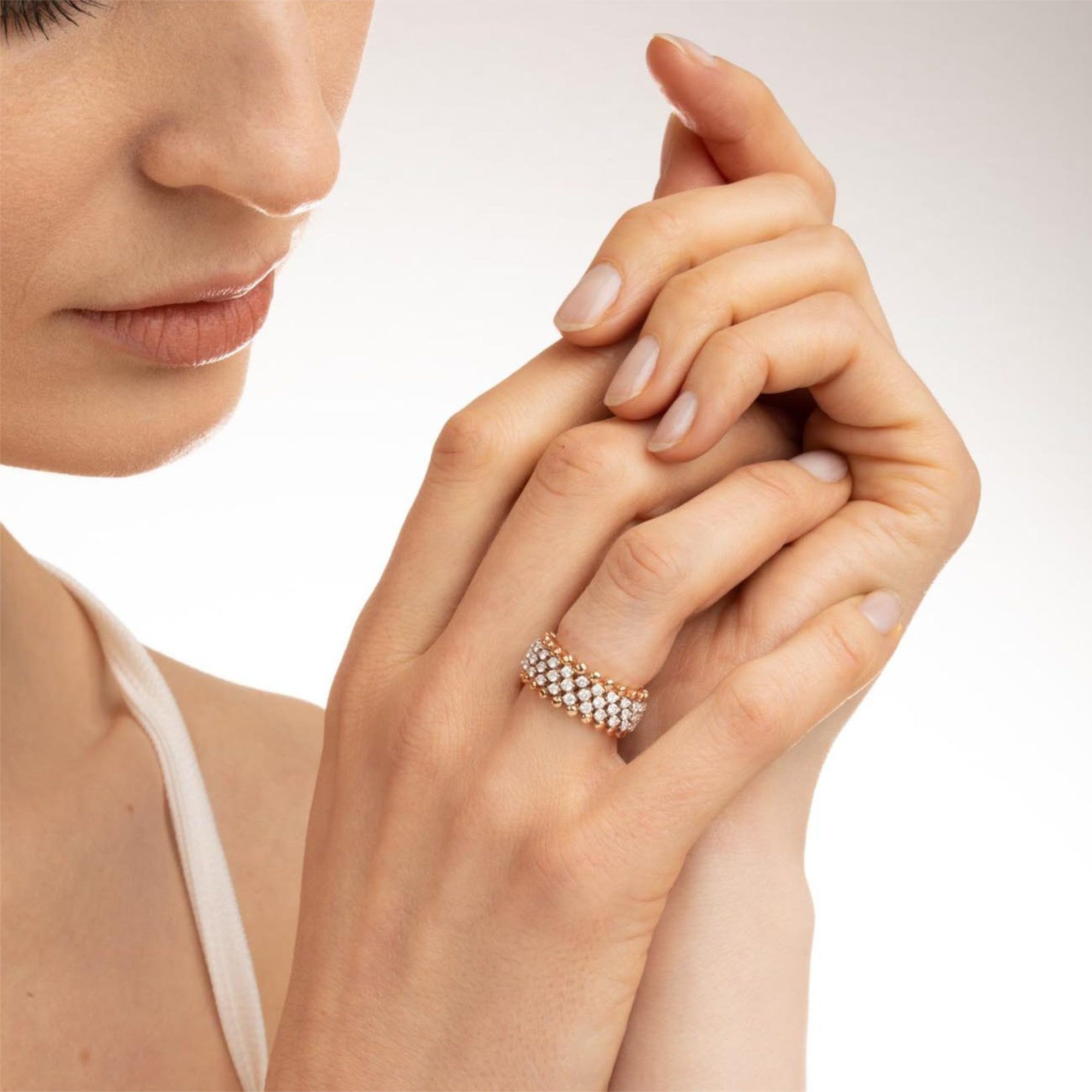 Serafino Consoli Brevetto Multi-Size Ring - RMS 5M2 RG WD (WD) aus Roségold mit Diamant