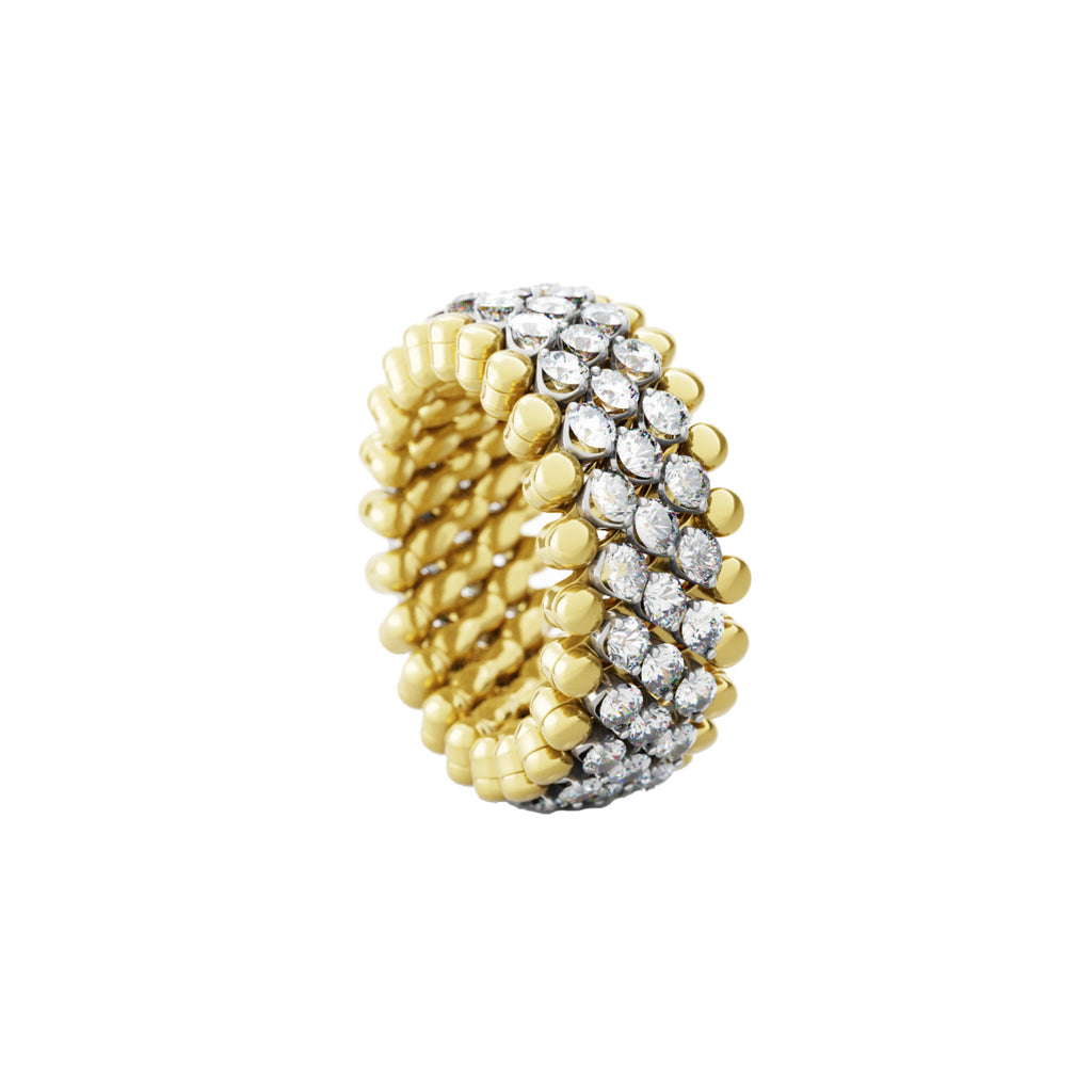 Serafino Consoli Brevetto Multi-Size Ring - RMS 5M2 YWG WD (WD) aus Bicolor-Gold mit Diamant
