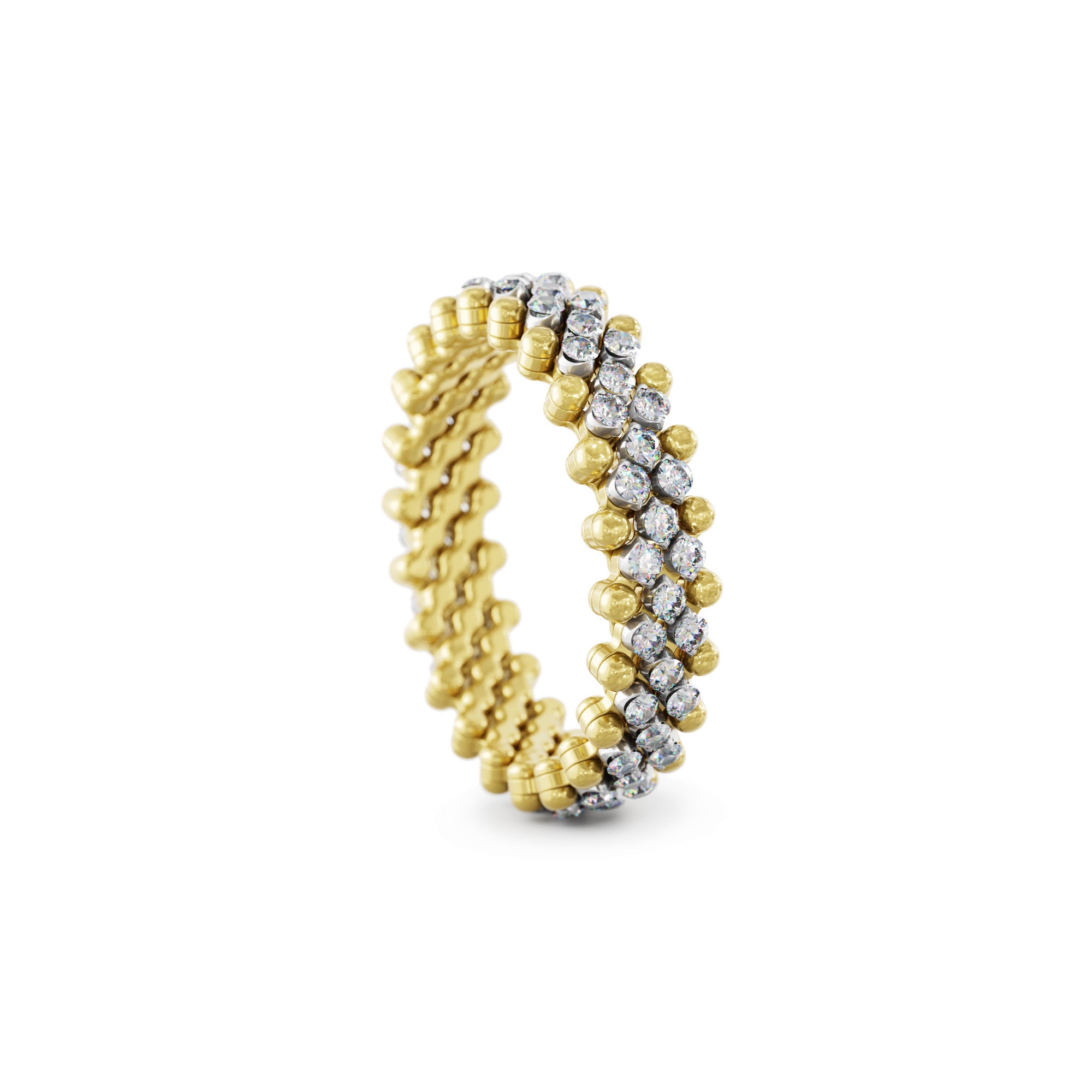 Serafino Consoli Brevetto Multi-Size Ring - RMS 5M2 YWG WD (WD) aus Bicolor-Gold mit Diamant