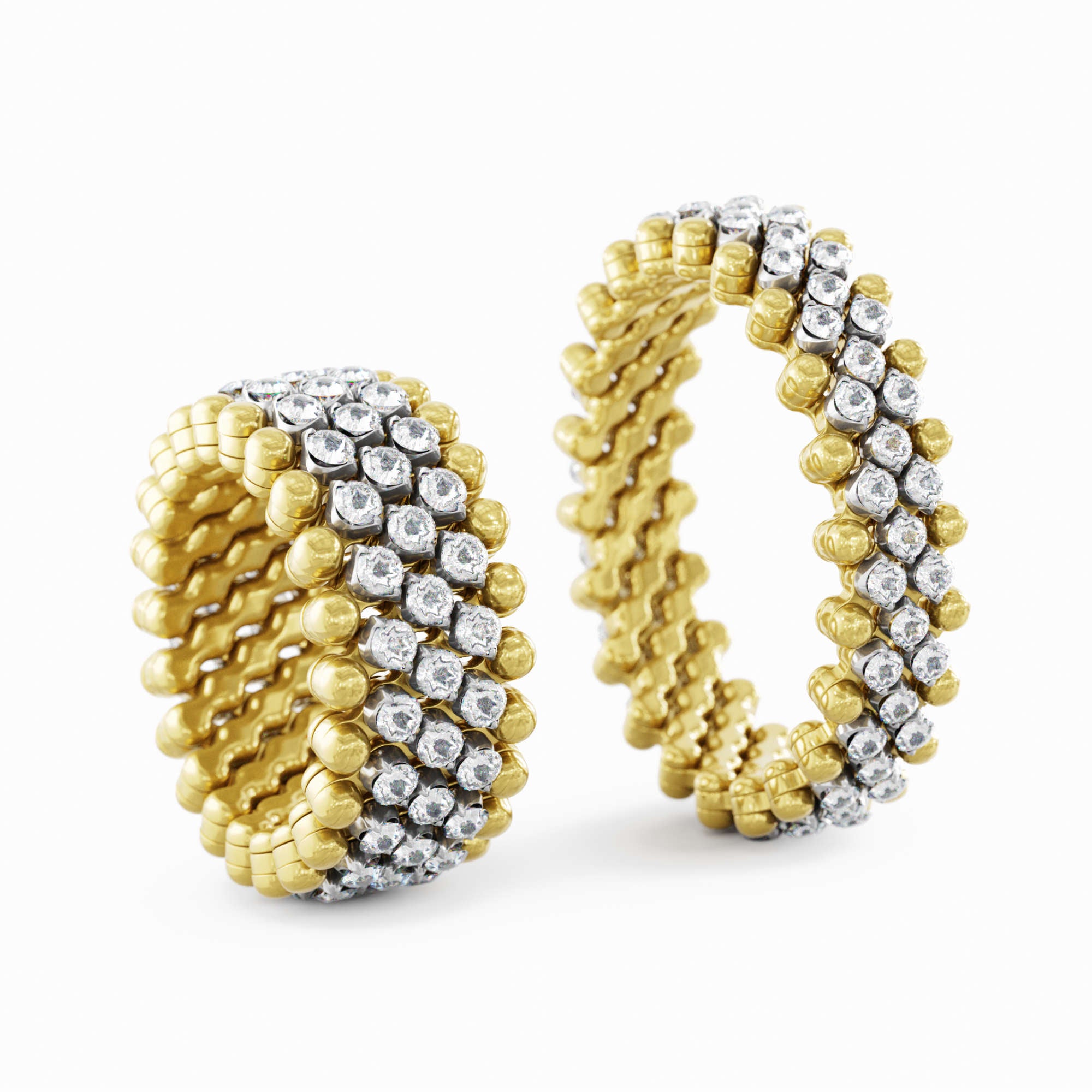Serafino Consoli Brevetto Multi-Size Ring - RMS 5M2 YWG WD (WD) aus Bicolor-Gold mit Diamant