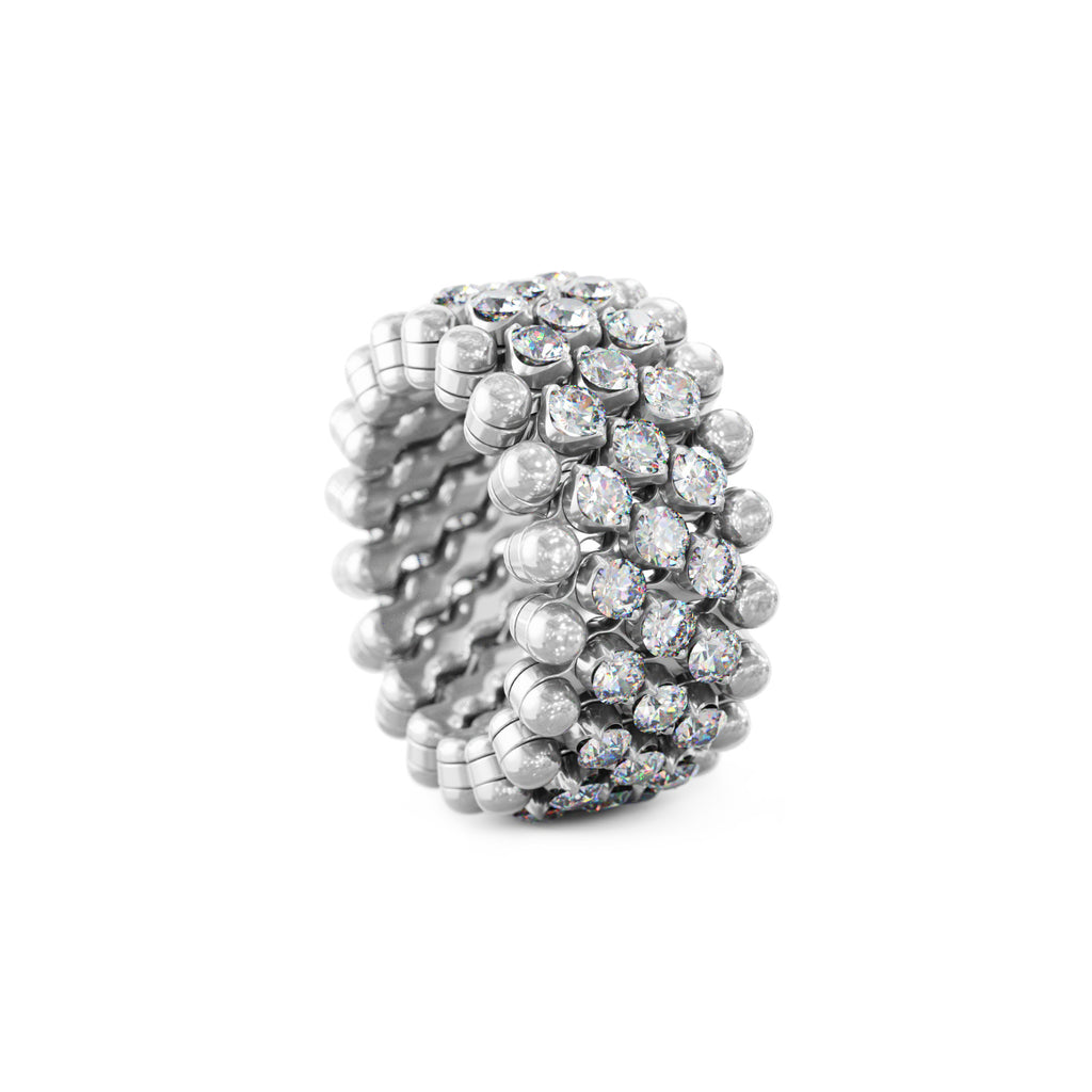 Serafino Consoli Brevetto Multi-Size Ring - RMS 5M4 WG WD (WD) aus Weißgold mit Diamant