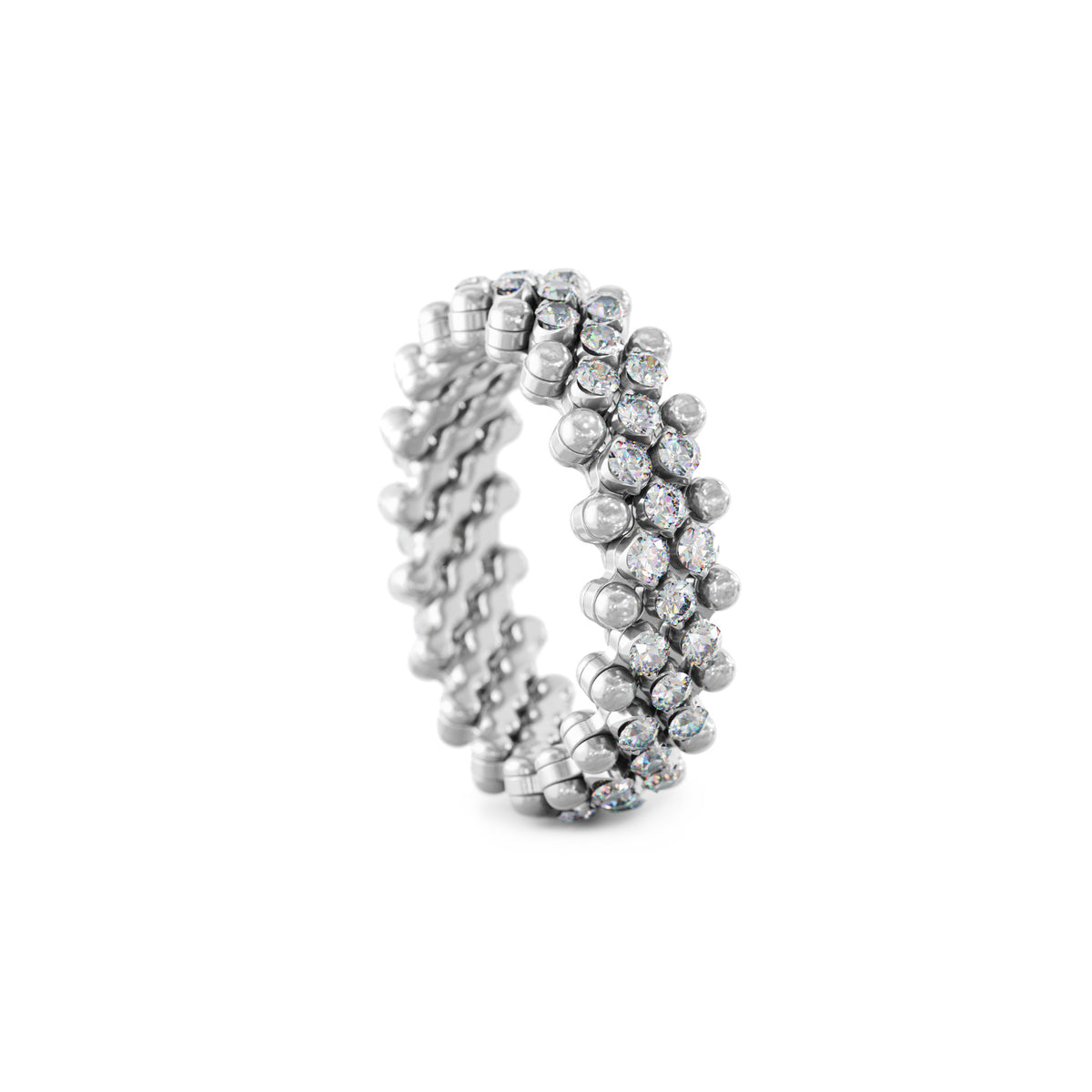 Serafino Consoli Brevetto Multi-Size Ring - RMS 5M4 WG WD (WD) aus Weißgold mit Diamant