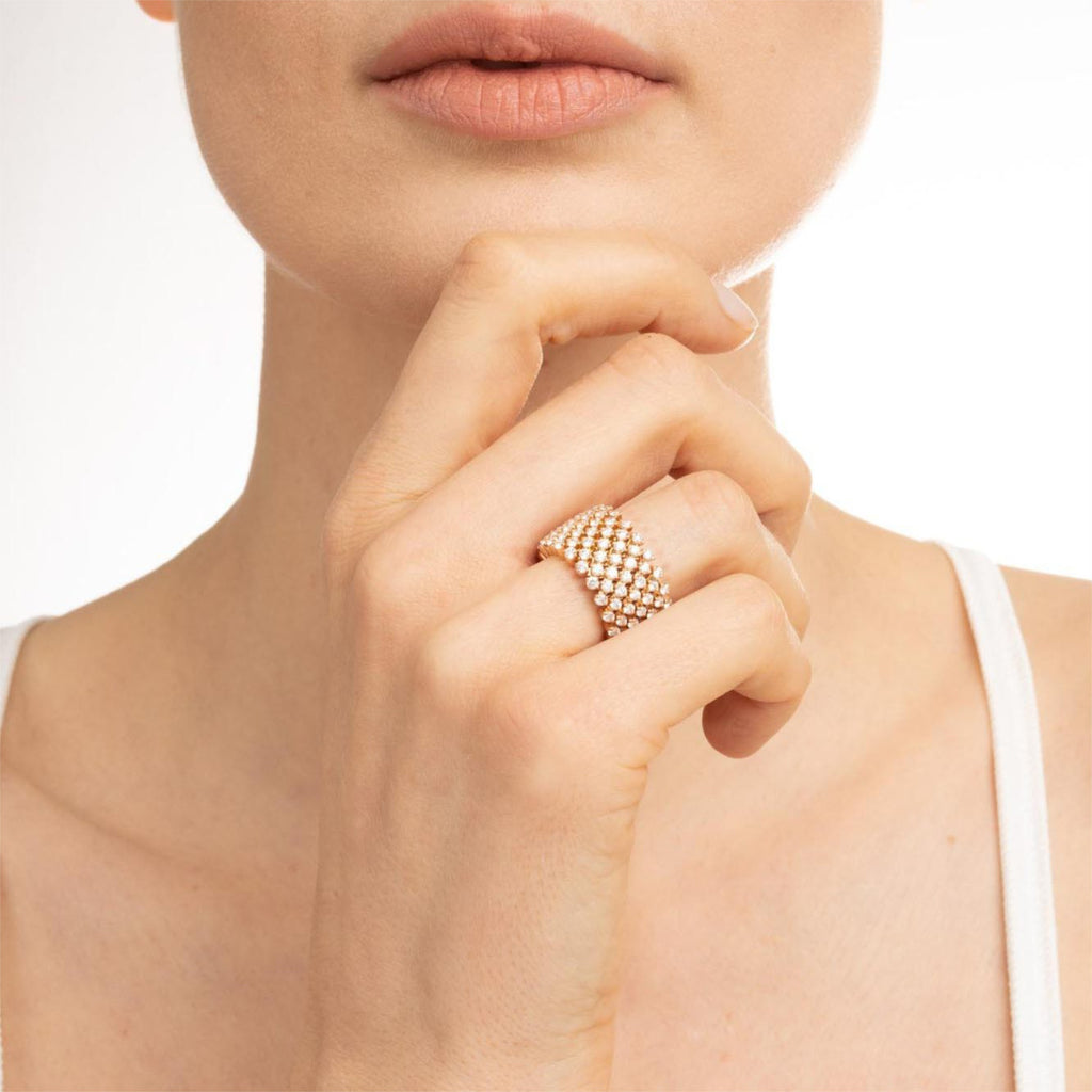 Serafino Consoli Brevetto Multi-Size Ring - RMS 7F2 RG WD (WD) aus Roségold mit Diamant