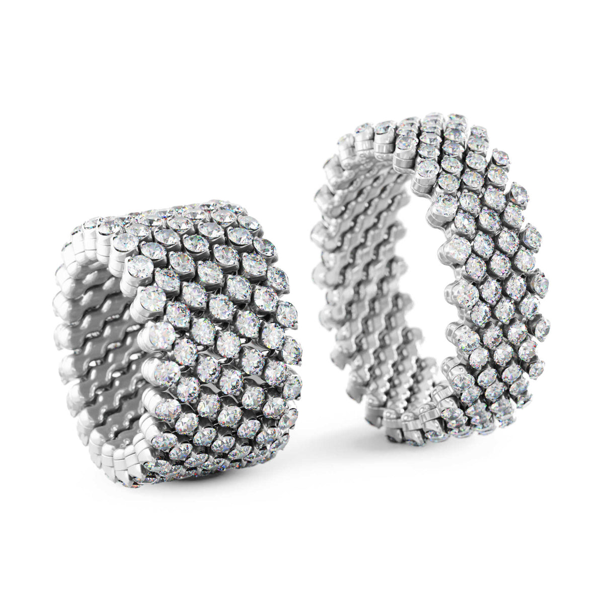 Serafino Consoli Brevetto Multi-Size Ring - RMS 7F2 WG WD (WD) aus Weißgold mit Diamant