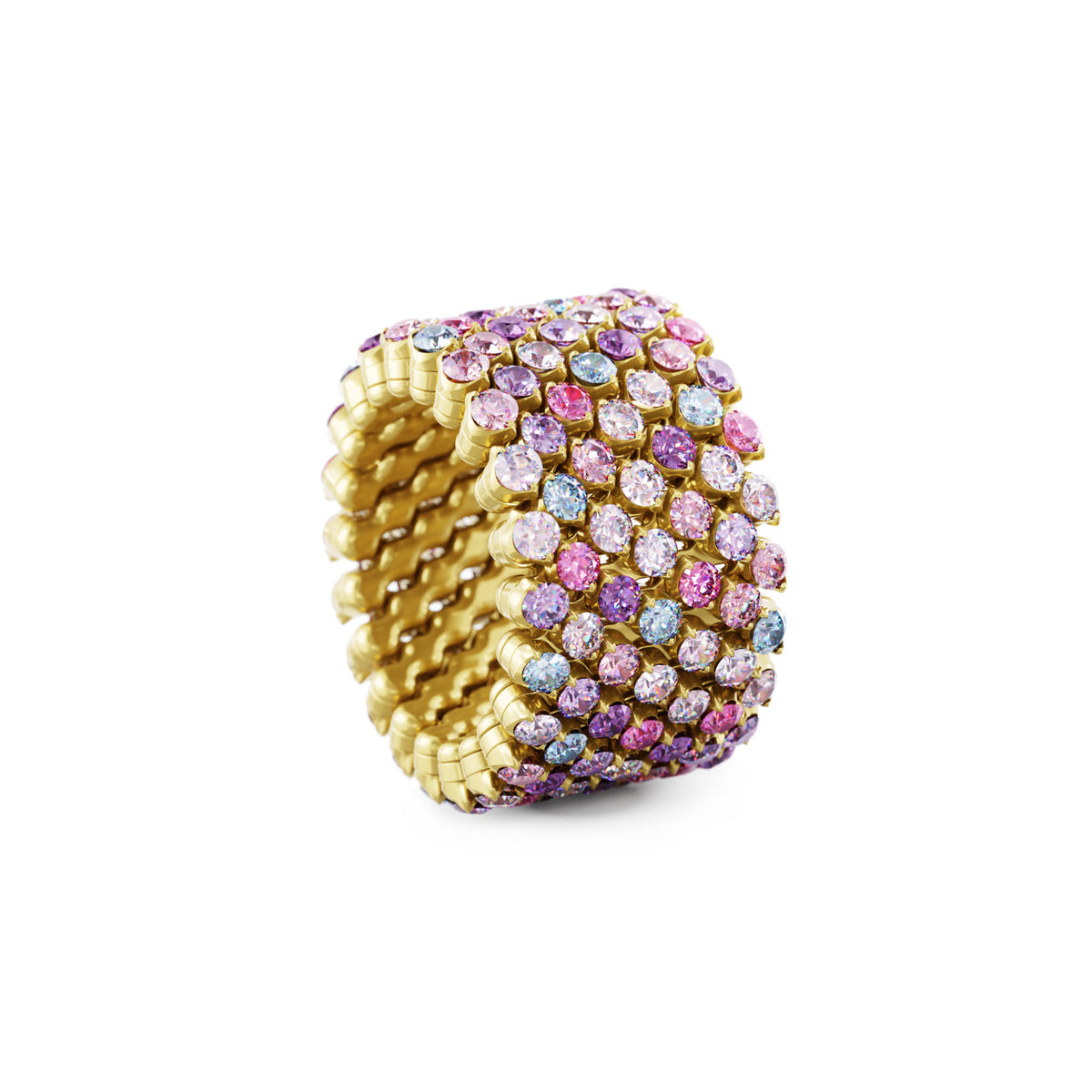 Serafino Consoli Brevetto Multi-Size Ring - RMS 7F2 YG VS MIX (MIX) aus Gelbgold mit Saphir