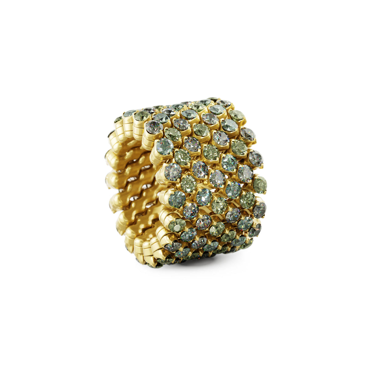 Serafino Consoli Brevetto Multi-Size Ring - RMS 7F4 YG GS MIX (MIX) aus Gelbgold mit Saphir