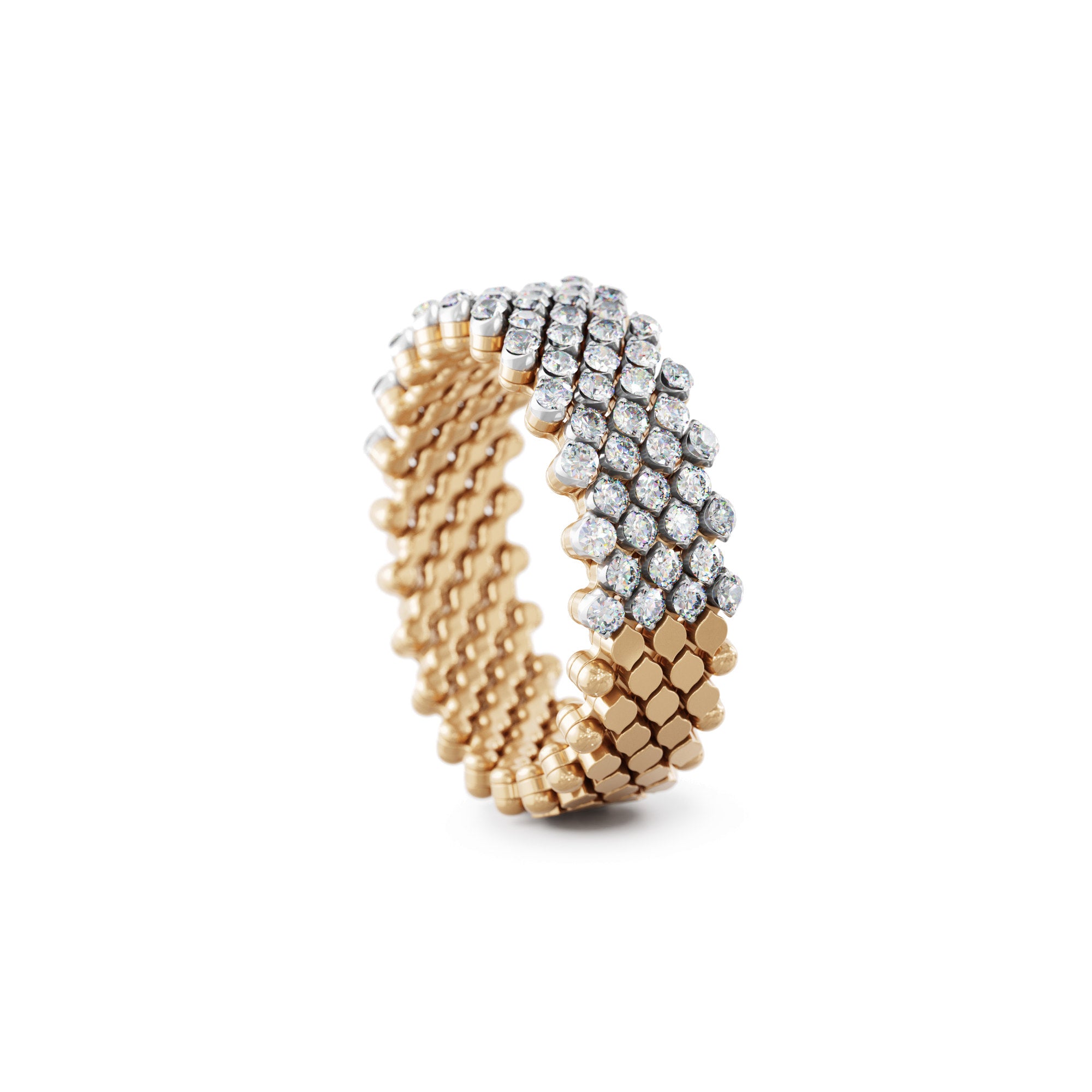 Serafino Consoli Brevetto Multi-Size Ring - RMS 7H2 RWG WD (WD) aus Bicolor-Gold mit Diamant