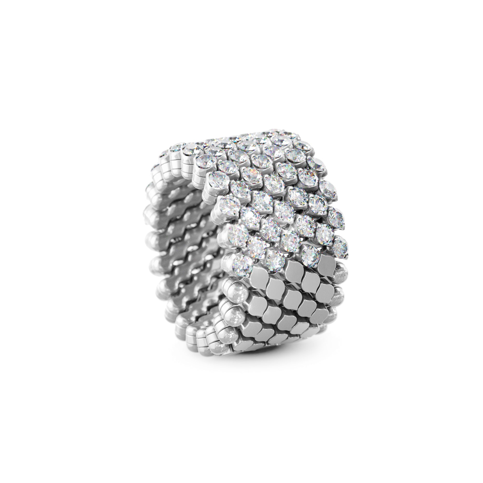Serafino Consoli Brevetto Multi-Size Ring - RMS 7H2 WG WD (WD) aus Weißgold mit Diamant