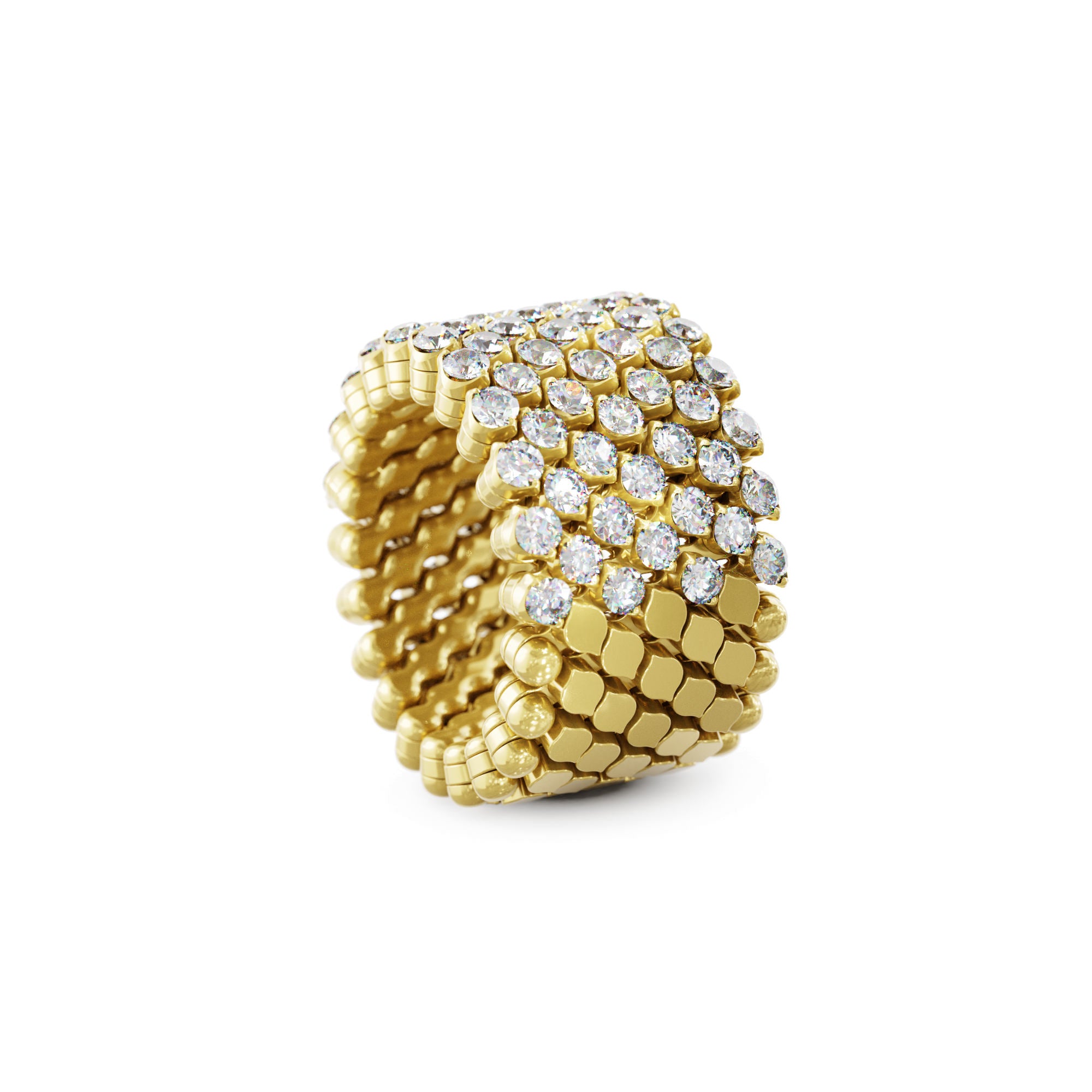 Serafino Consoli Brevetto Multi-Size Ring - RMS 7H2 YG WD (WD) aus Gelbgold mit Diamant