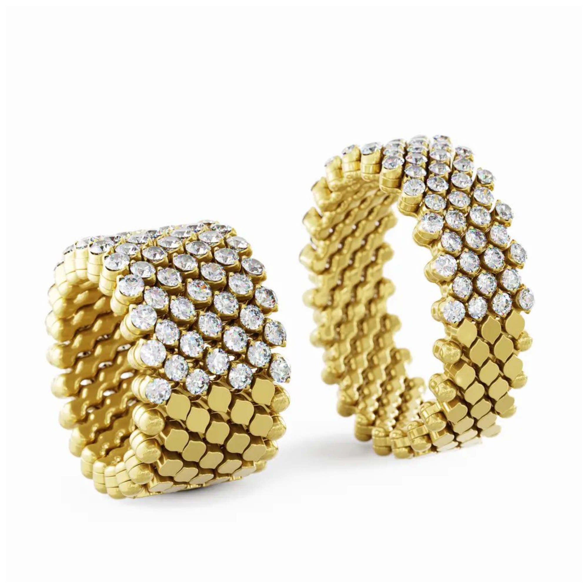Serafino Consoli Brevetto Multi-Size Ring - RMS 7H2 YG WD (WD) aus Gelbgold mit Diamant