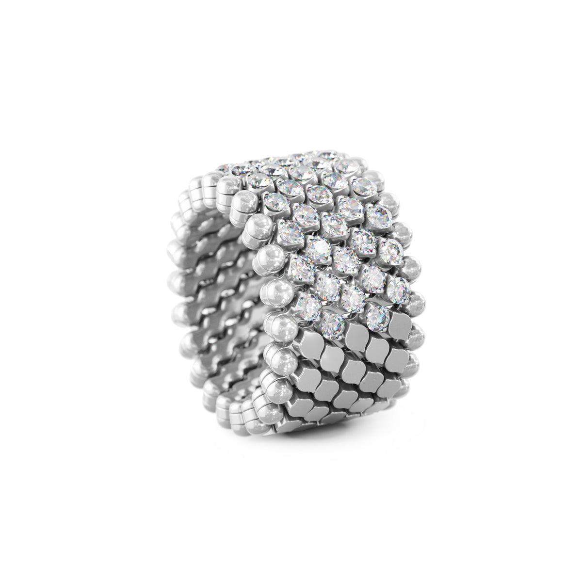 Serafino Consoli Brevetto Multi-Size Ring - RMS 7HM2 WG WD (WD) aus Weißgold mit Diamant