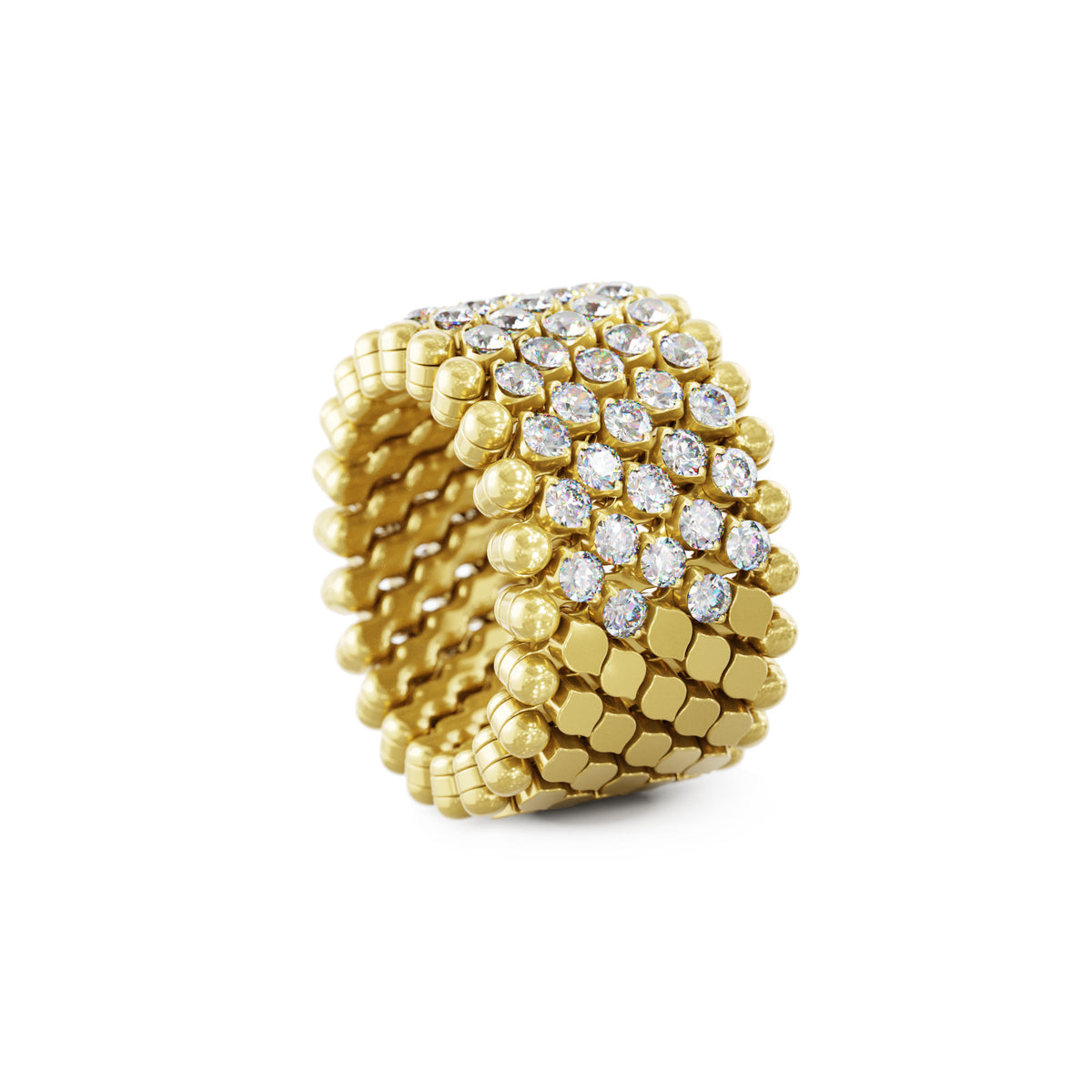 Serafino Consoli Brevetto Multi-Size Ring - RMS 7HM2 YG WD (WD) aus Gelbgold mit Diamant