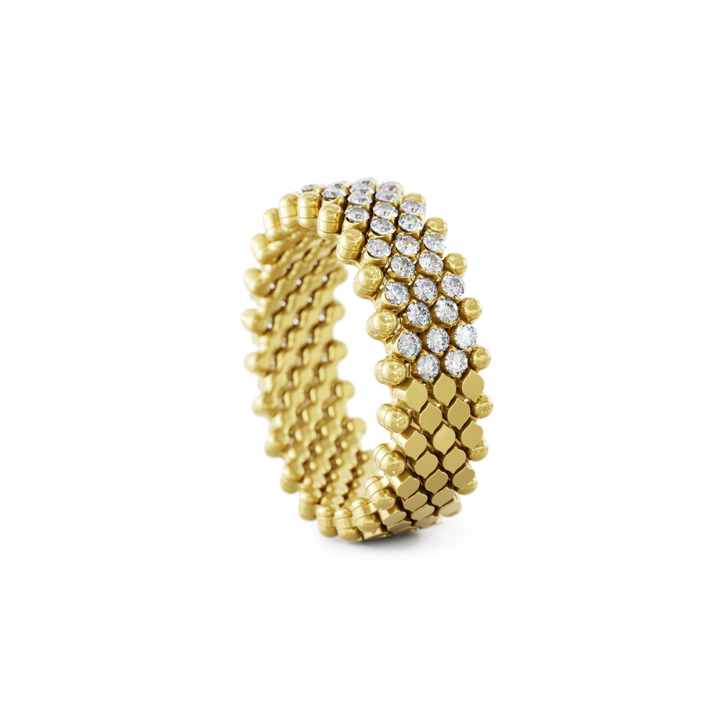 Serafino Consoli Brevetto Multi-Size Ring - RMS 7HM2 YG WD (WD) aus Gelbgold mit Diamant