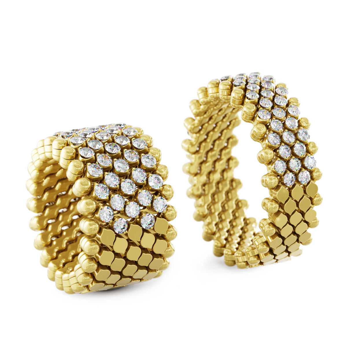 Serafino Consoli Brevetto Multi-Size Ring - RMS 7HM2 YG WD (WD) aus Gelbgold mit Diamant