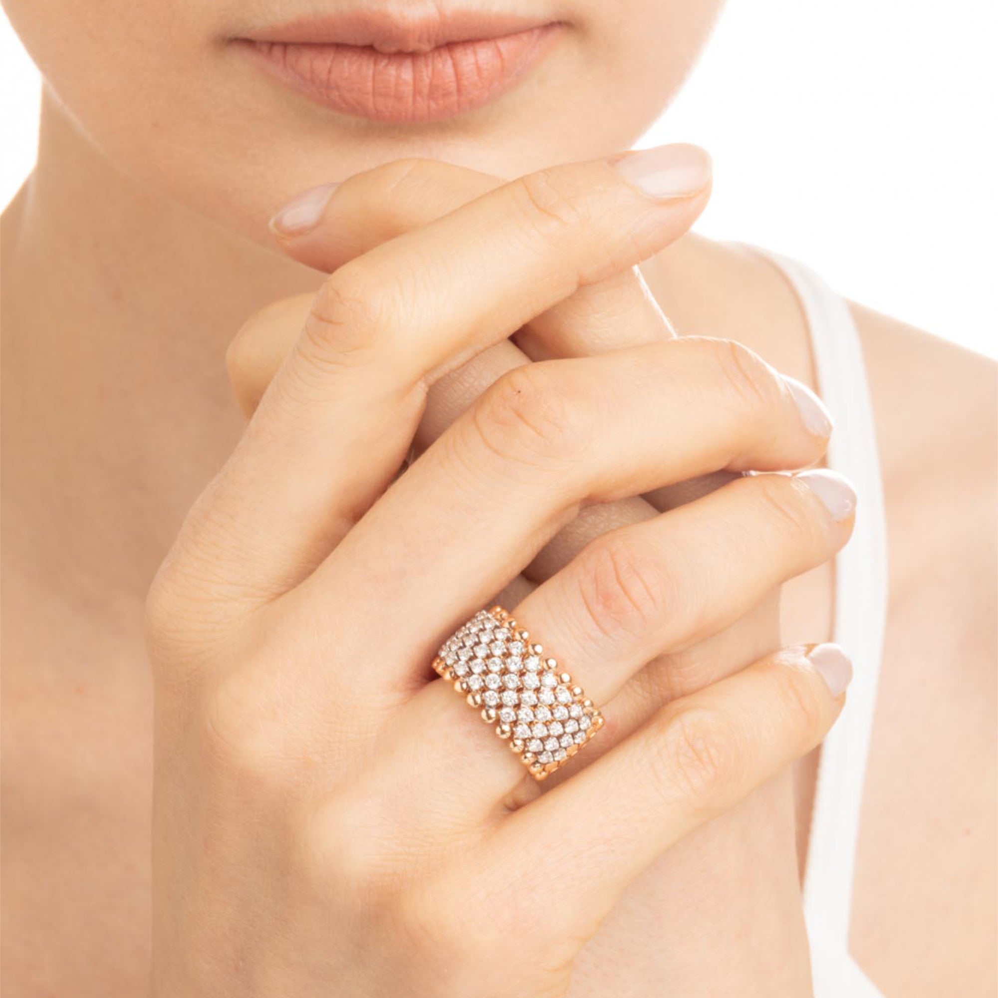 Serafino Consoli Brevetto Multi-Size Ring - RMS 7M2 RG WD (WD) aus Roségold mit Diamant
