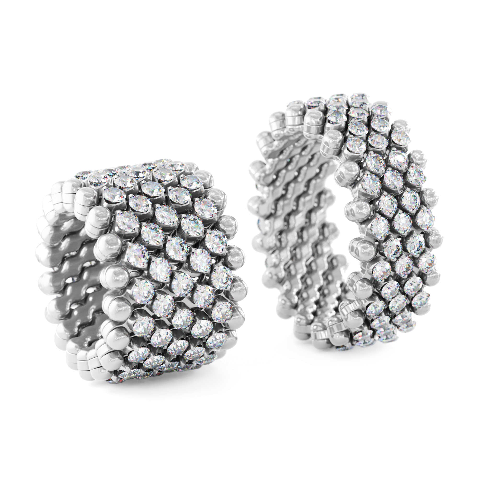Serafino Consoli Brevetto Multi-Size Ring - RMS 7M4 WG WD (WD) aus Weißgold mit Diamant