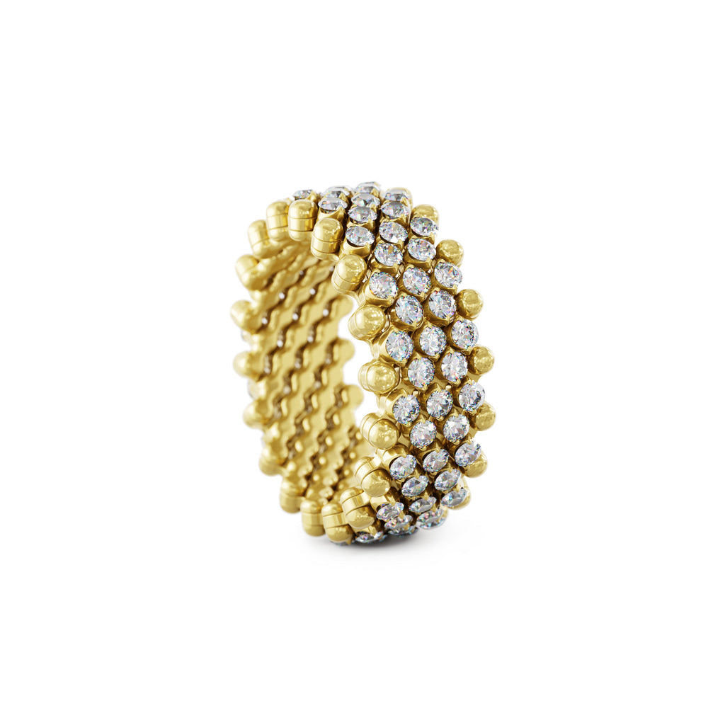 Serafino Consoli Brevetto Multi-Size Ring - RMS 7M4 YG WD (WD) aus Gelbgold mit Diamant