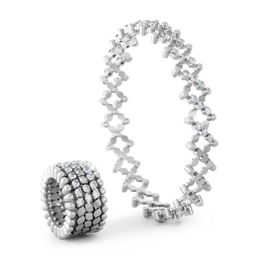 Serafino Consoli Brevetto Multi-Size Ring - S.RB 5HM4 WG WD (WD) aus Weißgold mit Diamant