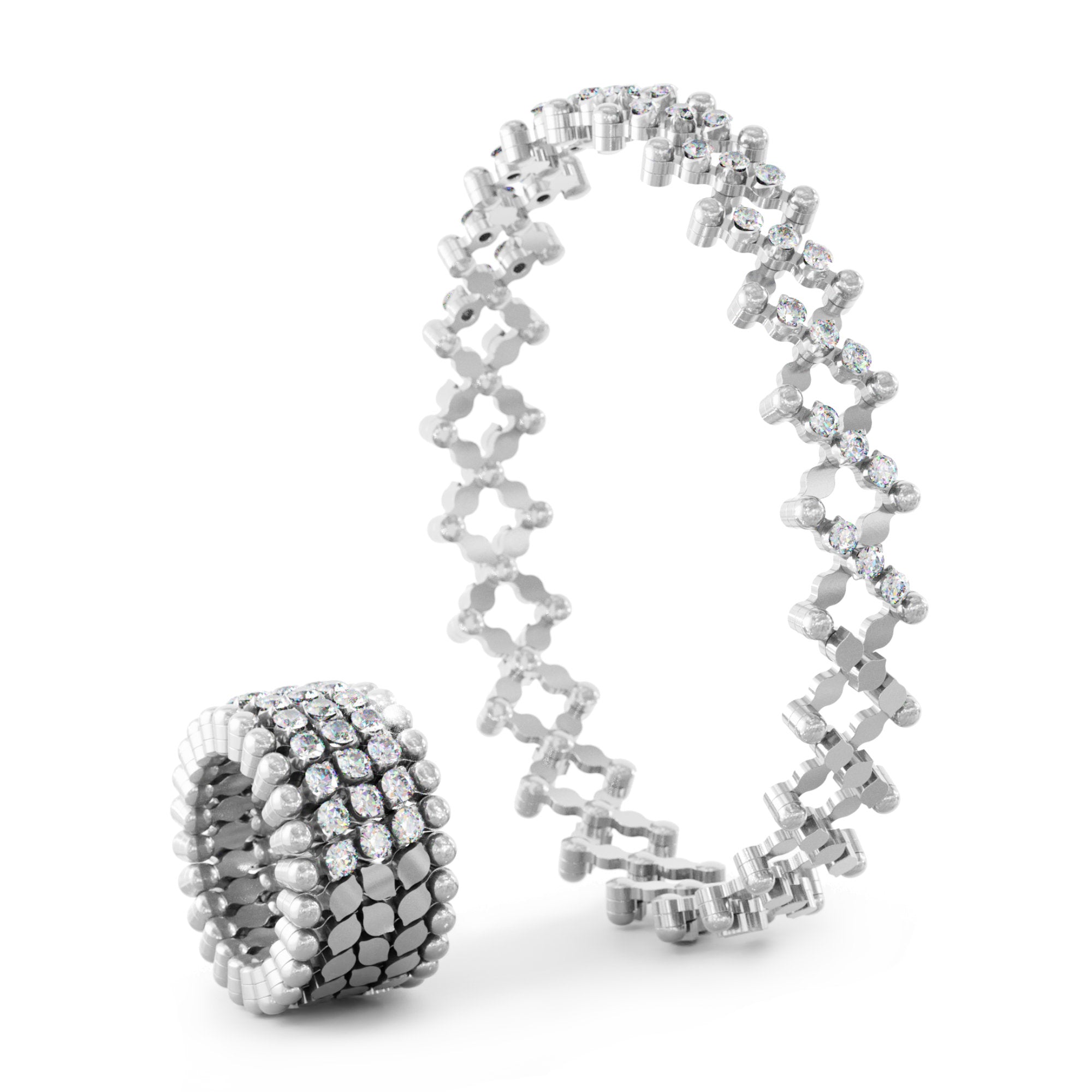 Serafino Consoli Brevetto Multi-Size Ring - S.RB 5HM4 WG WD (WD) aus Weißgold mit Diamant