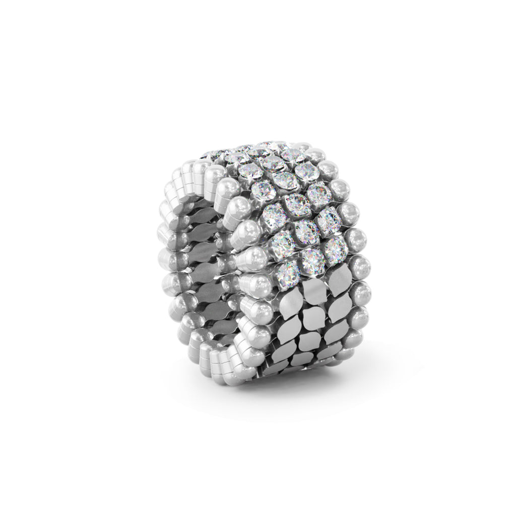Serafino Consoli Brevetto Multi-Size Ring - S.RB 5HM4 WG WD (WD) aus Weißgold mit Diamant