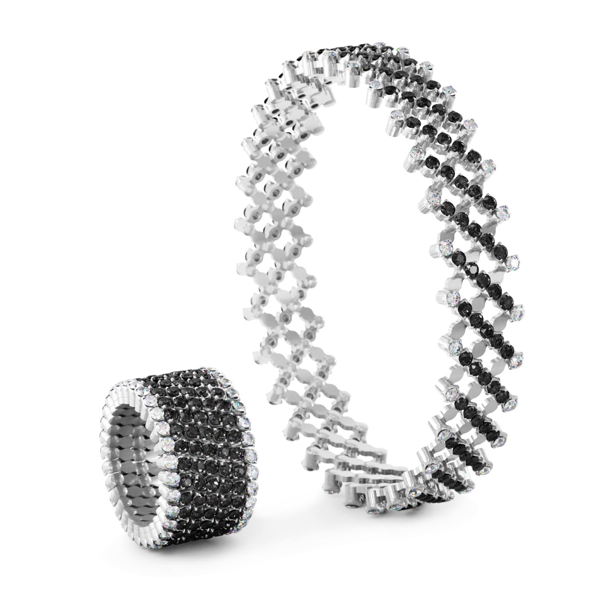 Serafino Consoli Brevetto Multi-Size Ring - S.RB 7F2 WG WD BD (BD) aus Weißgold mit Diamant