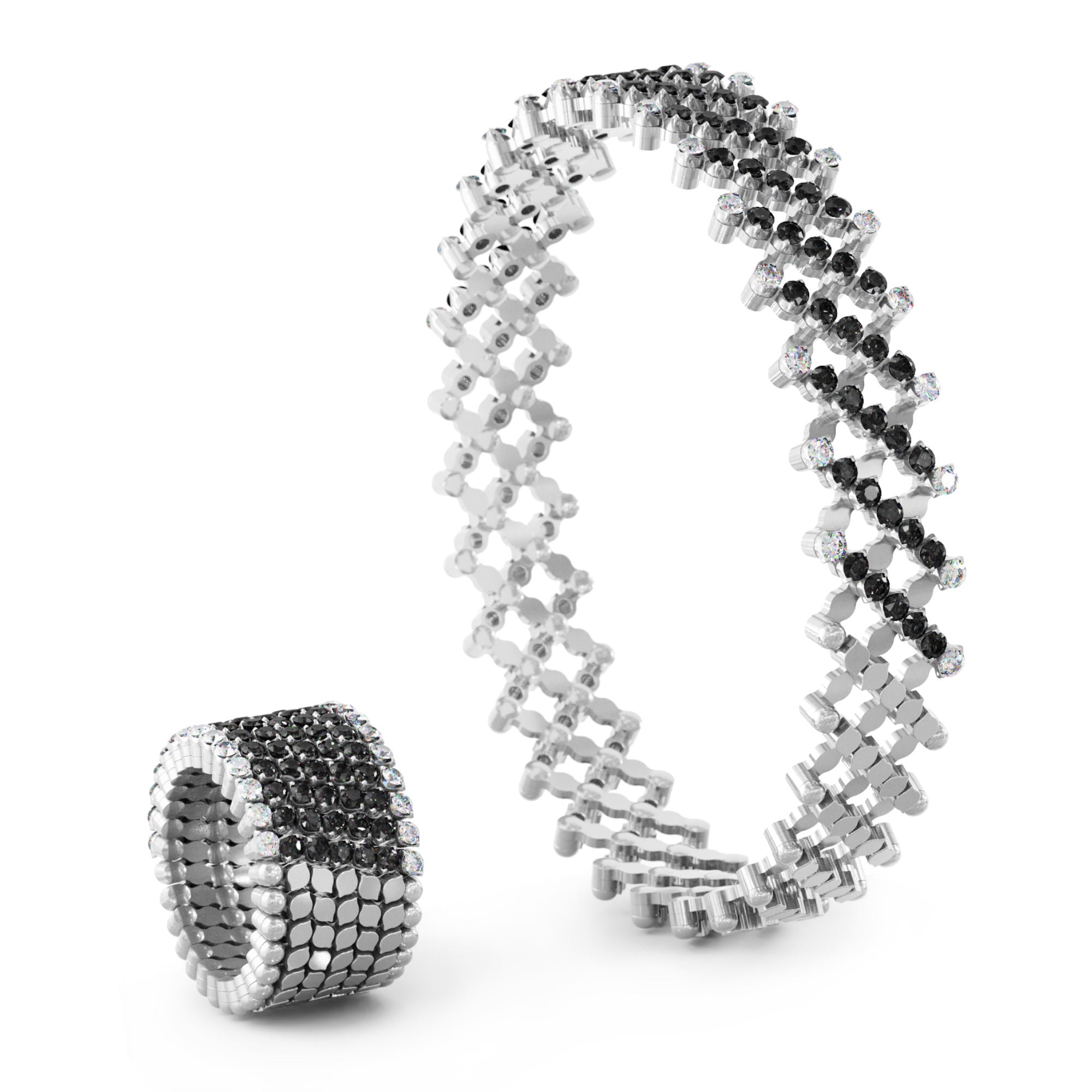 Serafino Consoli Brevetto Multi-Size Ring - S.RB 7H2 WG WD BD (BD) aus Weißgold mit Diamant