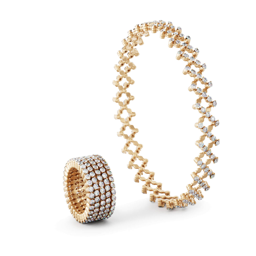 Serafino Consoli Brevetto Multi-Size Ring und Armband - S.RB 5F2 RG WD (WD) aus Roségold mit Diamant