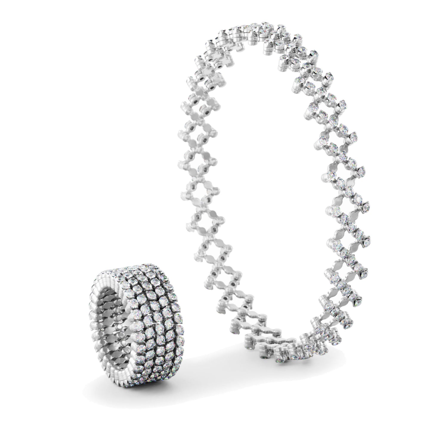 Serafino Consoli Brevetto Multi-Size Ring und Armband - S.RB 5F2 WG WD (WD) aus Weißgold mit Diamant