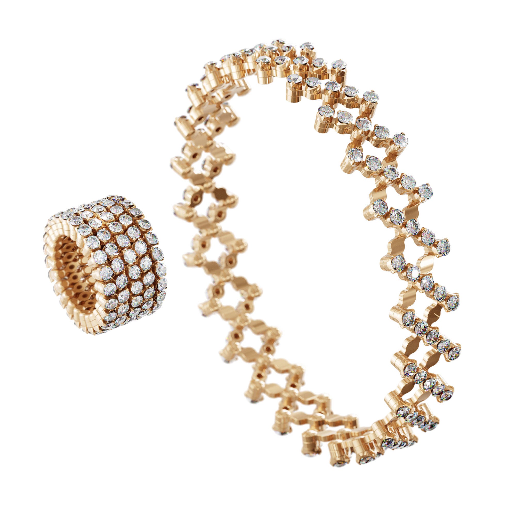 Serafino Consoli Brevetto Multi-Size Ring und Armband - S.RB 5F4 RG WD (WD) aus Roségold mit Diamant