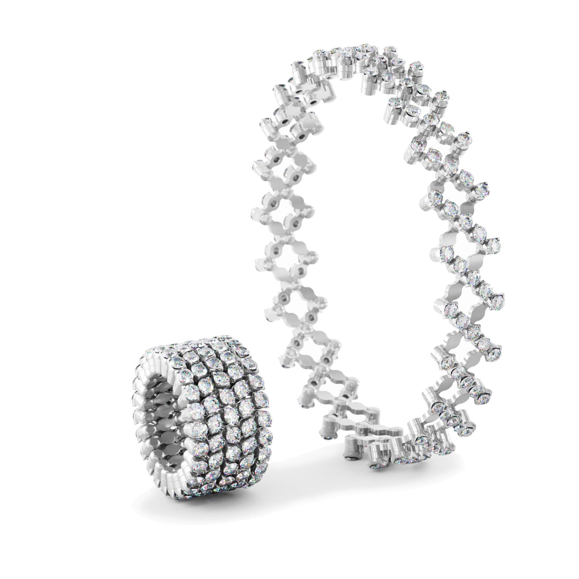 Serafino Consoli Brevetto Multi-Size Ring und Armband - S.RB 5F4 WG WD (WD) aus Weißgold mit Diamant
