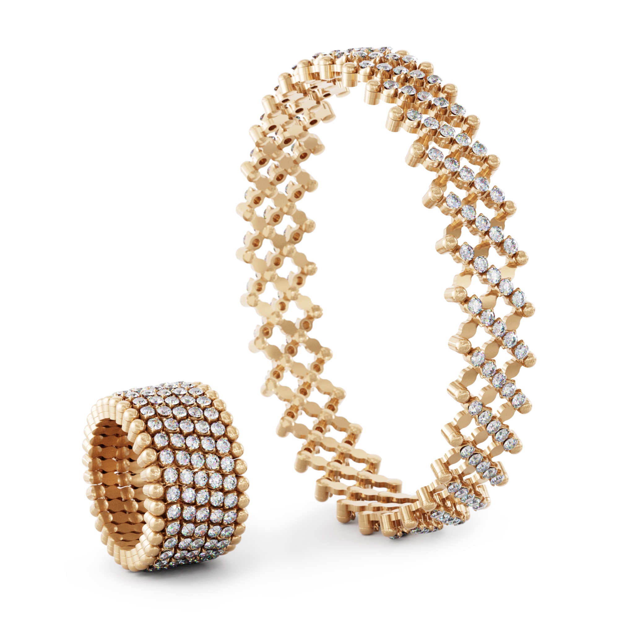 Serafino Consoli Brevetto Multi-Size Ring und Armband - S.RB 7M2 RG WD (WD) aus Roségold mit Diamant
