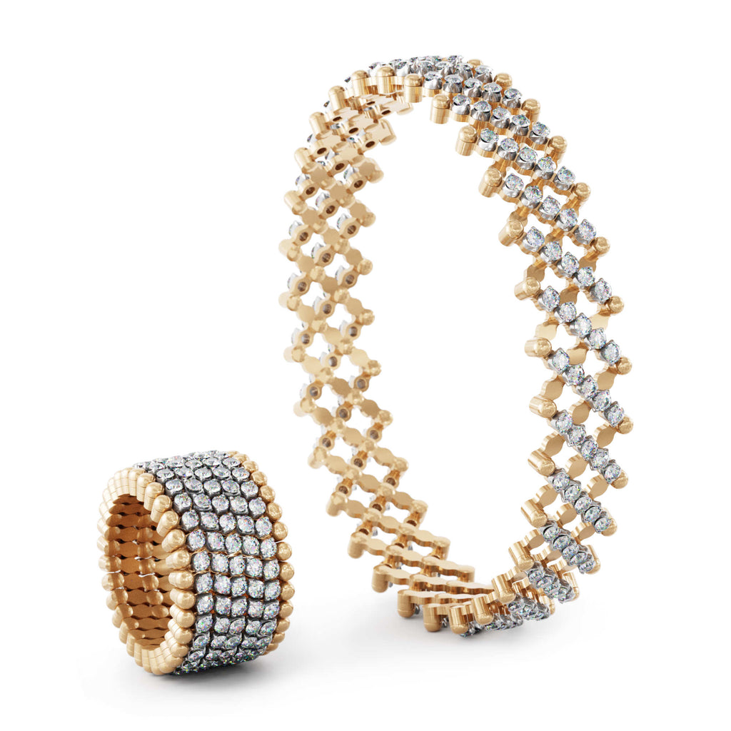 Serafino Consoli Brevetto Multi-Size Ring und Armband - S.RB 7M2 RWG WD (WD) aus Bicolor-Gold mit Diamant