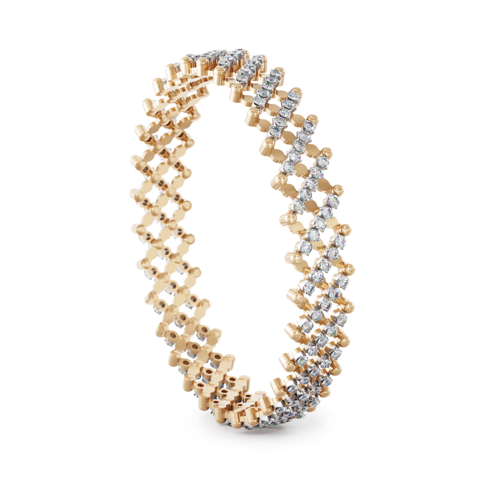 Serafino Consoli Brevetto Multi-Size Ring und Armband - S.RB 7M2 RWG WD (WD) aus Bicolor-Gold mit Diamant
