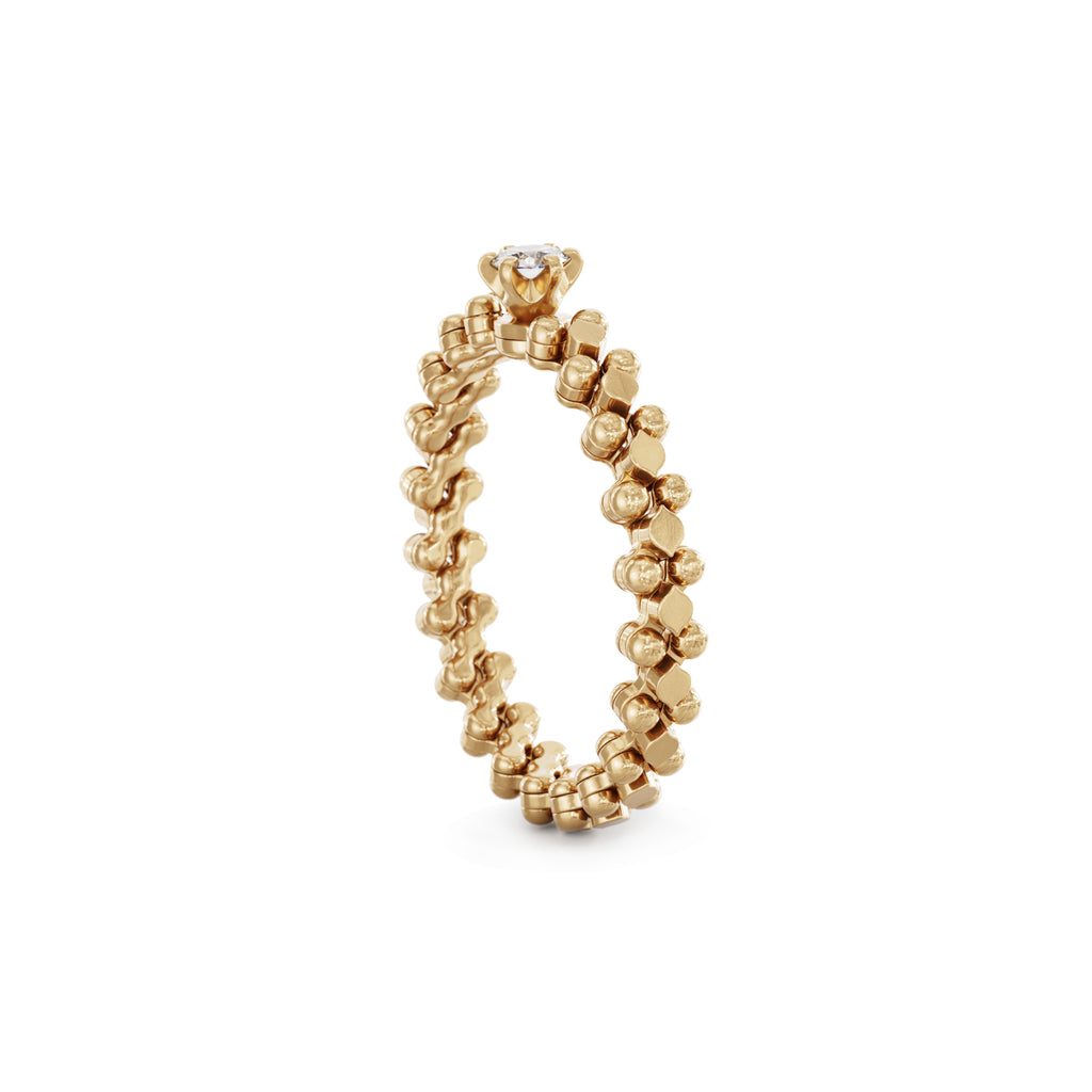 Serafino Consoli Brevetto Solitaire Multi-Size Ring - RMS SL WD 030 3N2 RG (RG) aus Roségold mit Diamant