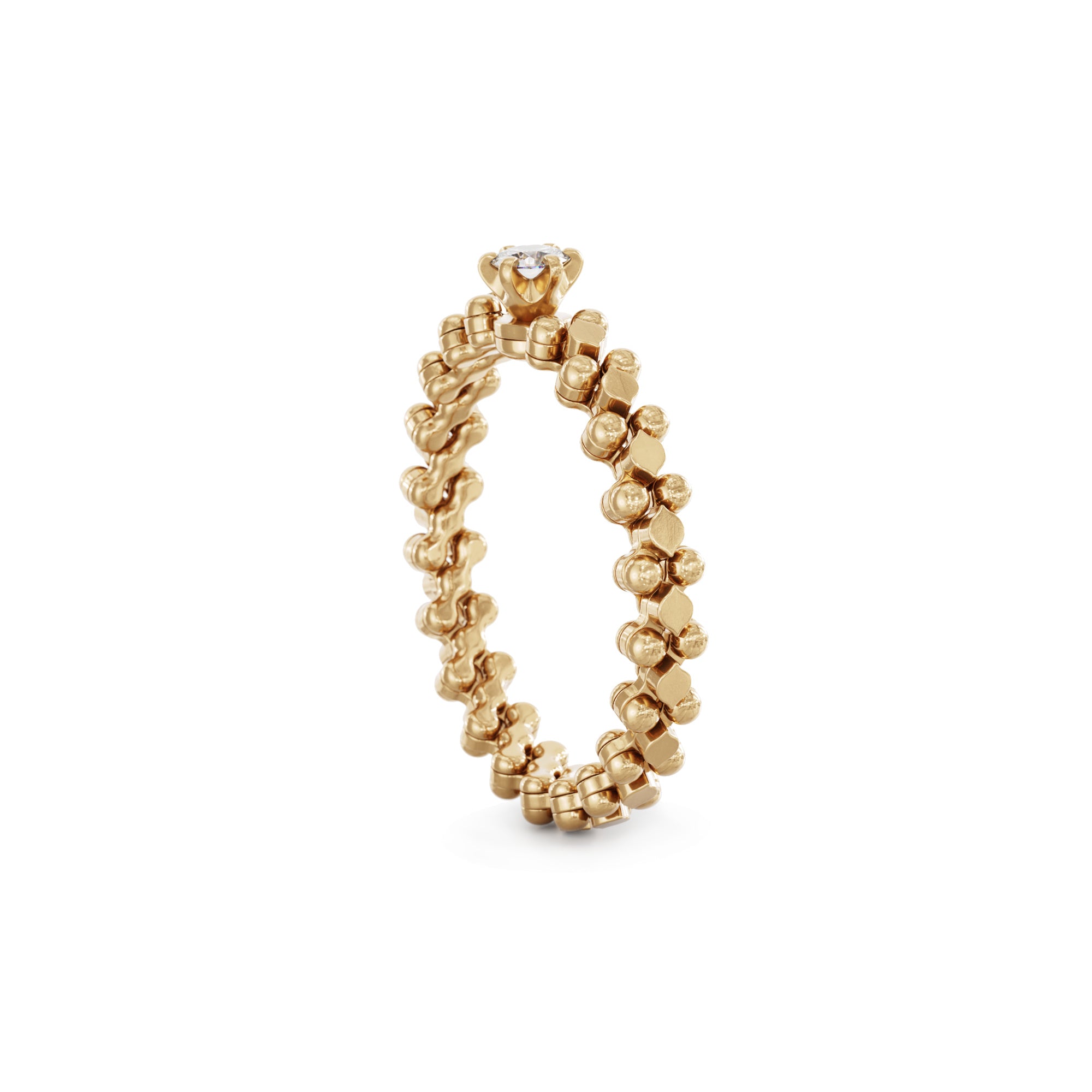 Serafino Consoli Brevetto Solitaire Multi-Size Ring - RMS SL WD 030 3N2 RG (RG) aus Roségold mit Diamant