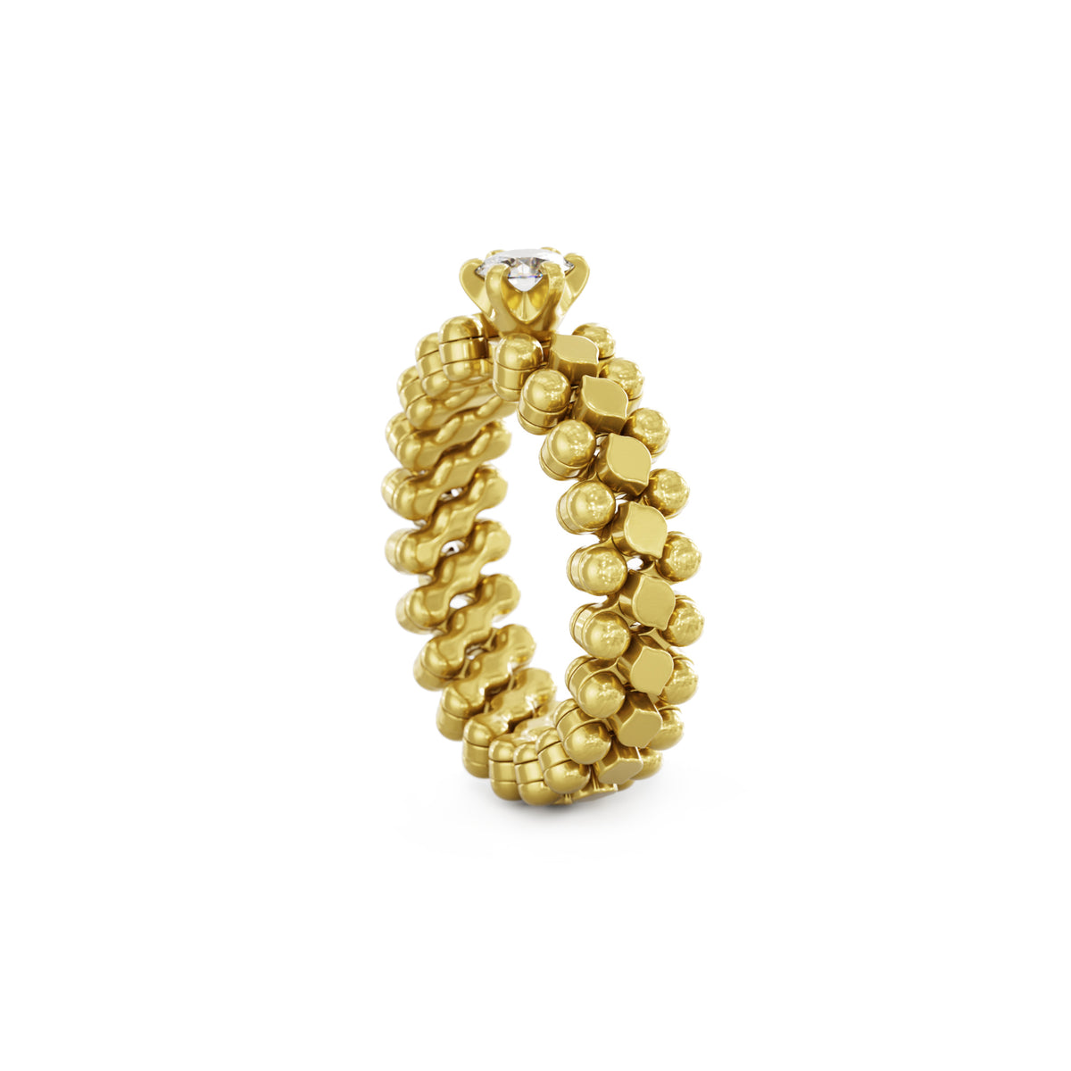 Serafino Consoli Brevetto Solitaire Multi-Size Ring - RMS SL WD 030 3N2 YG (YG) aus Gelbgold mit Diamant