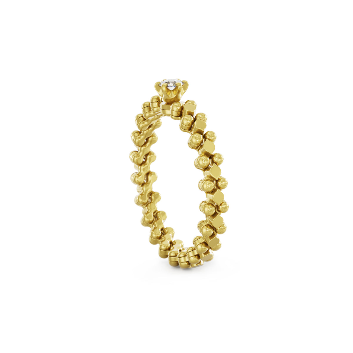 Serafino Consoli Brevetto Solitaire Multi-Size Ring - RMS SL WD 030 3N2 YG (YG) aus Gelbgold mit Diamant