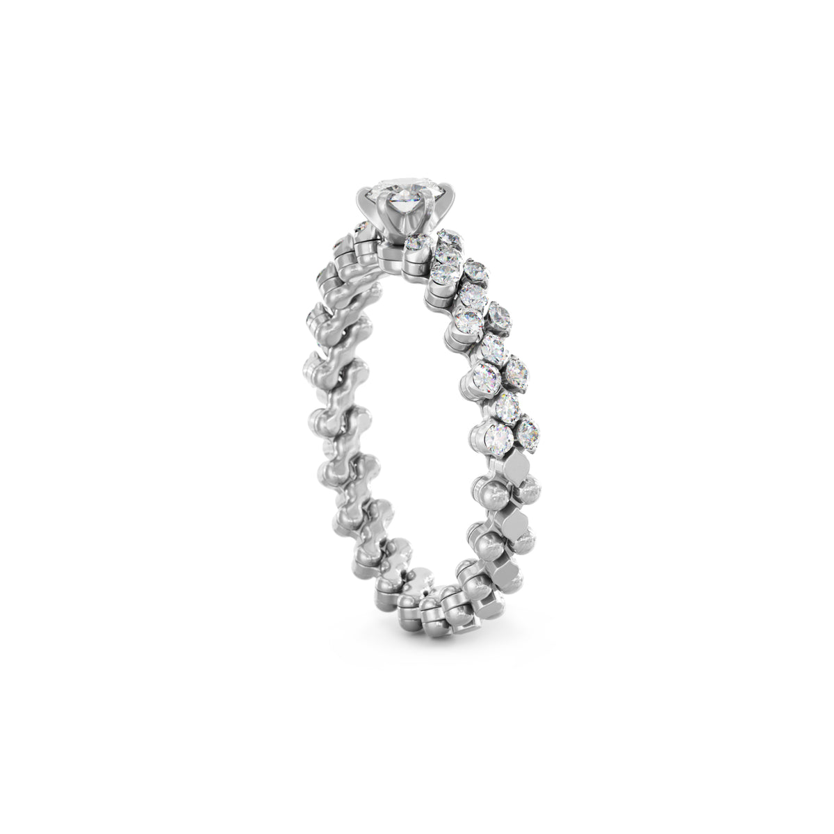 Serafino Consoli Brevetto Solitaire Multi-Size Ring - RMS SL WD 050 3H2 WG WD (WD) aus Weißgold mit Diamant