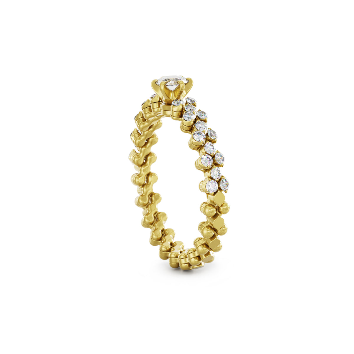 Serafino Consoli Brevetto Solitaire Multi-Size Ring - RMS SL WD 050 3H2 YG WD (WD) aus Gelbgold mit Diamant