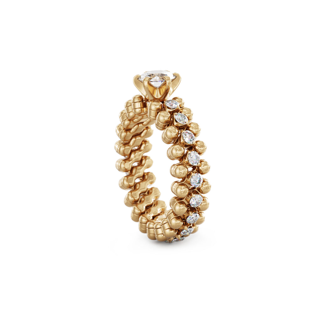 Serafino Consoli Brevetto Solitaire Multi-Size Ring - RMS SL WD 050 3M2 RG WD (WD) aus Roségold mit Diamant