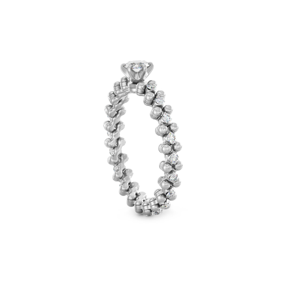 Serafino Consoli Brevetto Solitaire Multi-Size Ring - RMS SL WD 050 3M2 WG WD (WD) aus Weißgold mit Diamant