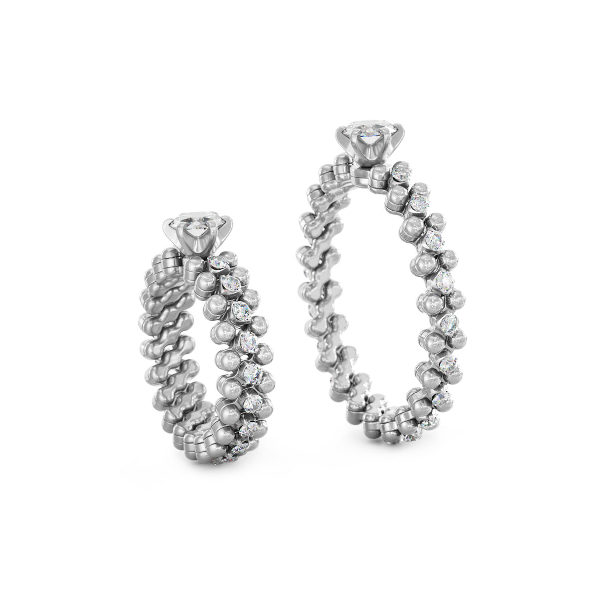 Serafino Consoli Brevetto Solitaire Multi-Size Ring - RMS SL WD 050 3M2 WG WD (WD) aus Weißgold mit Diamant