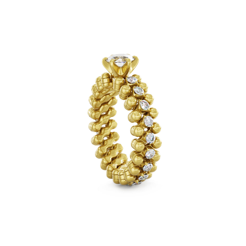 Serafino Consoli Brevetto Solitaire Multi-Size Ring - RMS SL WD 050 3M2 YG WD (WD) aus Gelbgold mit Diamant