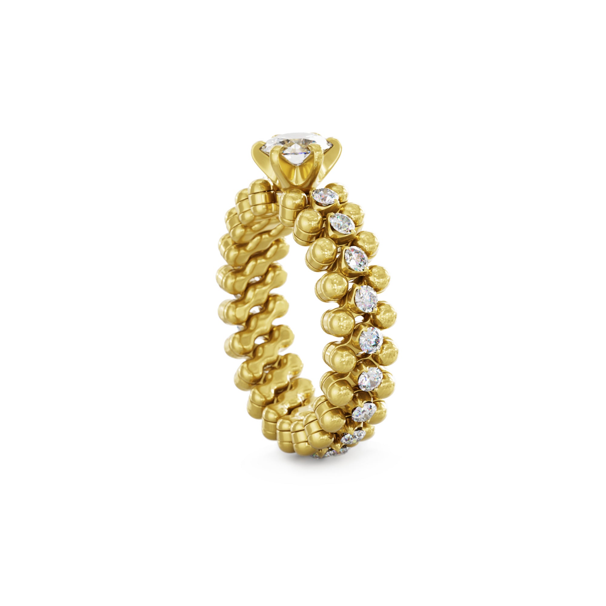 Serafino Consoli Brevetto Solitaire Multi-Size Ring - RMS SL WD 050 3M2 YG WD (WD) aus Gelbgold mit Diamant