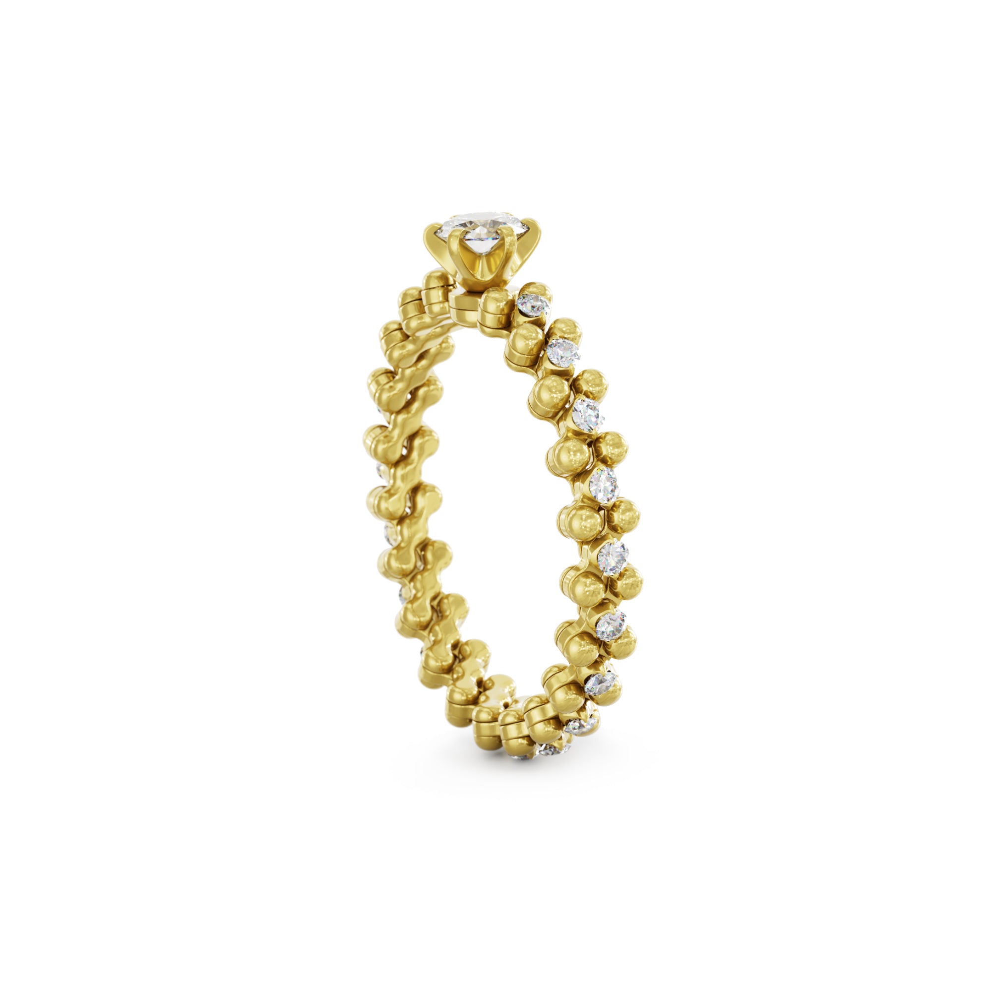 Serafino Consoli Brevetto Solitaire Multi-Size Ring - RMS SL WD 050 3M2 YG WD (WD) aus Gelbgold mit Diamant