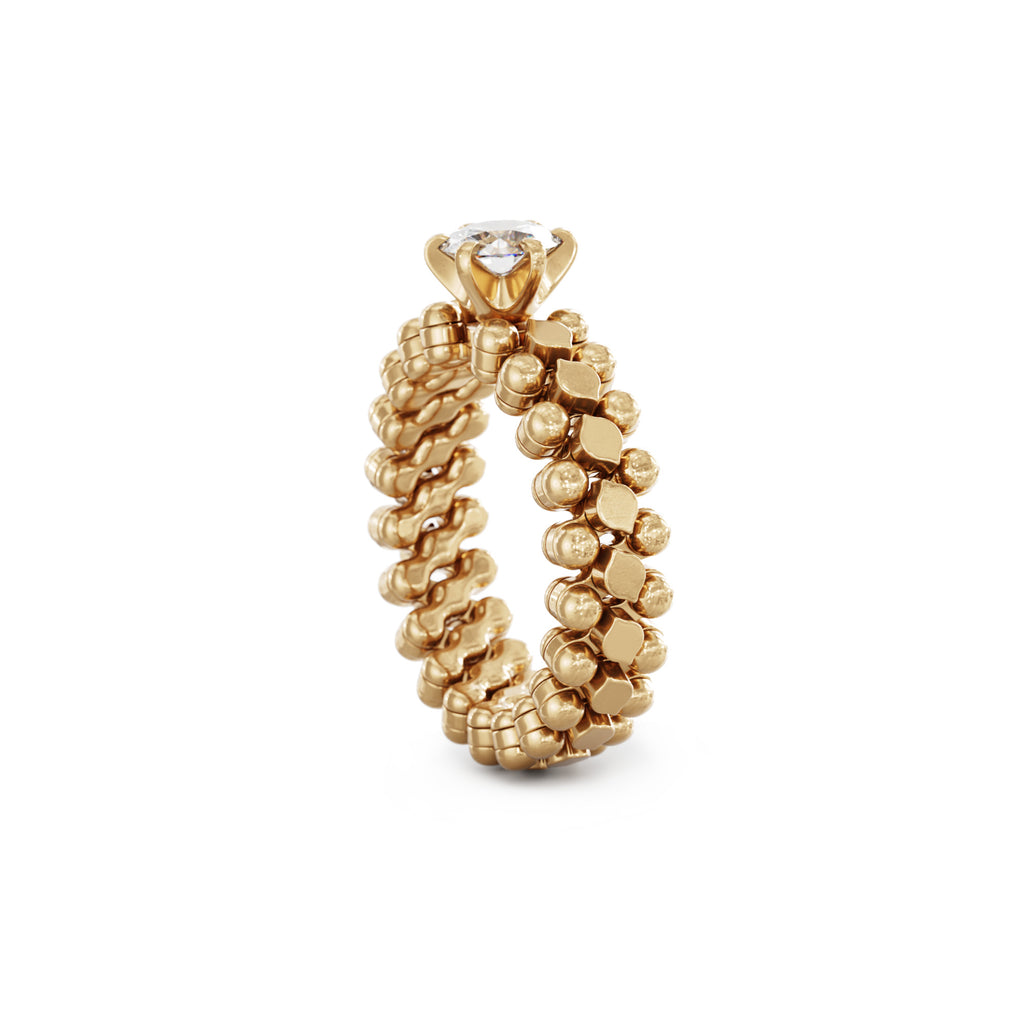 Serafino Consoli Brevetto Solitaire Multi-Size Ring - RMS SL WD 050 3N2 RG (RG) aus Roségold mit Diamant